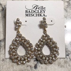 NWT Belle Bagley Mishka Diamond and Pearl Earrings